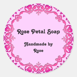 Pink Vintage Art Handmade Soap Labels Pink Bkd