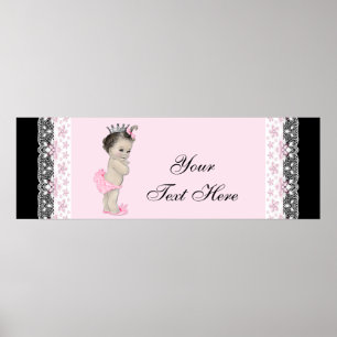 Pink Vintage Baby Girl Princess Poster