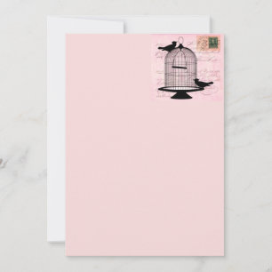 Pink Vintage Bird