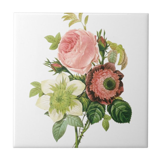 Pink Vintage Bouquet Tile (Front)