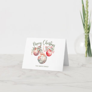 PINK VINTAGE CHRISTMAS ORNAMENT CARD