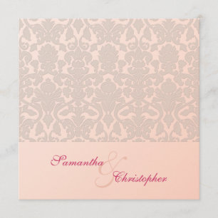 Pink Vintage Damask Wedding Invitations