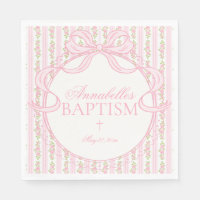 Pink Vintage Fancy Floral Baptism Table Decor