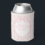 Pink Vintage Fancy Floral Birthday Party Favour Can Cooler<br><div class="desc">A charming blend of vintage elegance and playful femininity, this party decor collection features soft preppy florals paired with delicate coquette bows. Designed to feel timeless yet fresh, each piece brings a sweet, polished touch to your celebration. ★ Let me help you plan your next party! ★ If you need...</div>