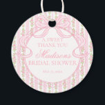Pink Vintage Fancy Floral Bridal Shower Circle Favour Tags<br><div class="desc">A charming blend of vintage elegance and playful femininity, this party decor collection features soft preppy florals paired with delicate coquette bows. Designed to feel timeless yet fresh, each piece brings a sweet, polished touch to your celebration. ★ Let me help you plan your next party! ★ If you need...</div>