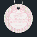 Pink Vintage Fancy Floral Bridal Shower Circle Favour Tags<br><div class="desc">A charming blend of vintage elegance and playful femininity, this party decor collection features soft preppy florals paired with delicate coquette bows. Designed to feel timeless yet fresh, each piece brings a sweet, polished touch to your celebration. ★ Let me help you plan your next party! ★ If you need...</div>