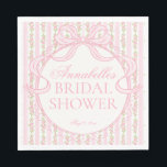 Pink Vintage Fancy Floral Bridal Shower Dessert Napkin<br><div class="desc">A charming blend of vintage elegance and playful femininity, this party decor collection features soft preppy florals paired with delicate coquette bows. Designed to feel timeless yet fresh, each piece brings a sweet, polished touch to your celebration. ★ Let me help you plan your next party! ★ If you need...</div>