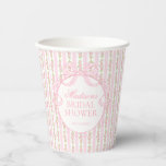 Pink Vintage Fancy Floral Bridal Shower Paper Cups<br><div class="desc">A charming blend of vintage elegance and playful femininity, this party decor collection features soft preppy florals paired with delicate coquette bows. Designed to feel timeless yet fresh, each piece brings a sweet, polished touch to your celebration. ★ Let me help you plan your next party! ★ If you need...</div>