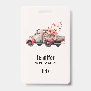 Pink Vintage Farmer's Truck Badge