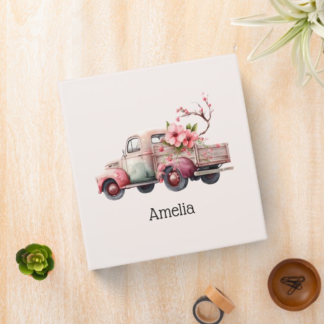 Pink Vintage Farmer's Truck Binder (In Situ)