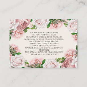Pink Vintage Floral Baby Shower Books  Enclosure C