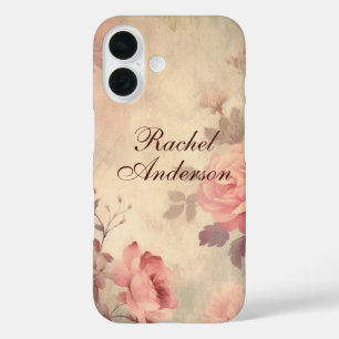 Pink Vintage Floral iPhone 16 Case