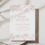Pink Vintage Floral Chinoiserie Baby Shower Invitation<br><div class="desc">Invite friends and family to share in the joy of your little one's arrival with this pink chinoiserie themed baby shower invitation.</div>