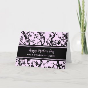 Pink Vintage Flower Niece Happy Mother's Day Card