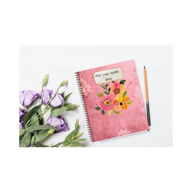 Pink vintage flower notebook (Creator Uploaded)