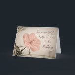 Pink Vintage Flowers Sister in Law Birthday Card<br><div class="desc">Pretty and thoughtful greeting card for sister in law's birthday with white flowers and hand lettered style text.</div>