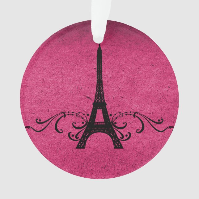 Pink Vintage French Flourish Ornament (Front)