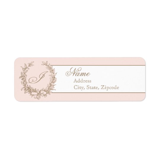 Pink Vintage French Return Address Label