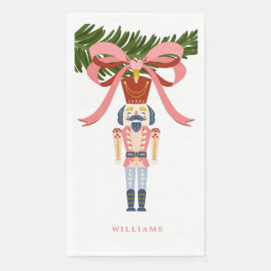 Pink Vintage Nutcracker Ornament Personalized  Napkin