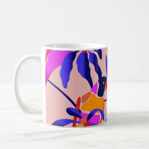 Pink Vintage Parrots: Exotic Seamless Illustration Coffee Mug