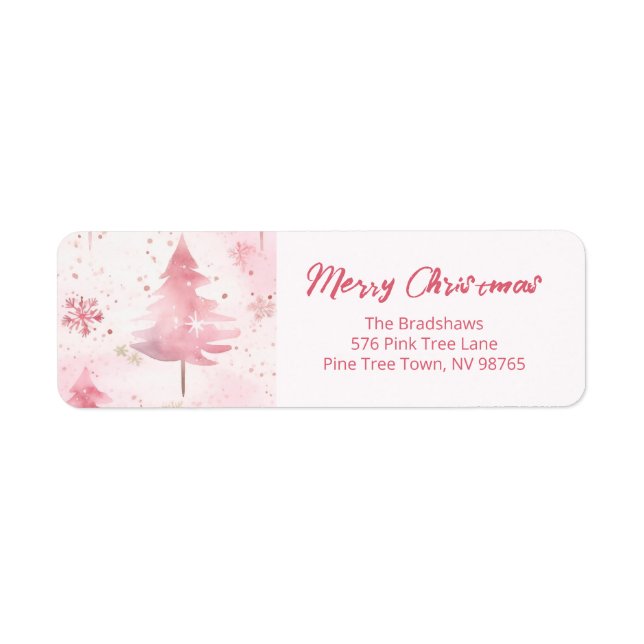 Pink Vintage Pine Trees Christmas  (Front)