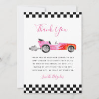 Pink Vintage Race Car Baby Shower