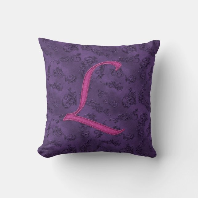 Pink Vintage Rose L Throw Pillow (Front)