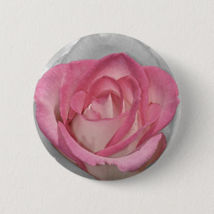 Pink vintage rose print 2 inch round button