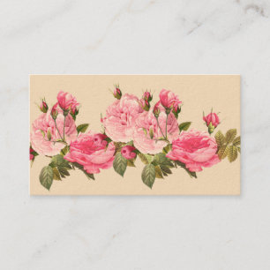 Pink, Vintage Roses, Feminine Business Card