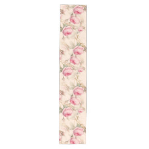Pink vintage roses floral pattern  medium table ru runner