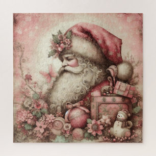 Pink Vintage Santa Puzzle
