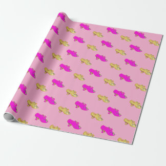 Pink Vintage Shoes Fashionable Wrapping Paper