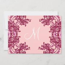 PINK VINTAGE SWIRL BACHELORETTE PARTY INVITATION