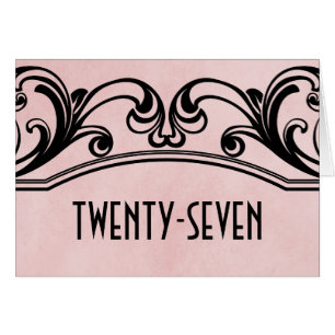 Pink Vintage Swirls Table Number Card