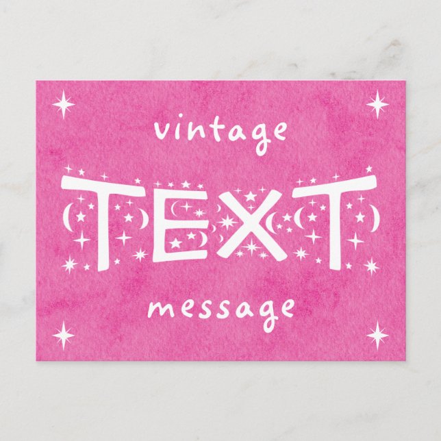 Pink Vintage Text Message Postcard (Front)
