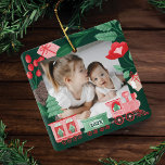 Pink Vintage Train Christmas Tree Delivery Photo Ceramic Ornament<br><div class="desc">All aboard the North Pole Express! Elevate your holiday spirit with our whimsical Christmas tree delivery collection. From stunning holiday cards to festive wrapping paper, we've got everything you need to make your gifts shine like never before. Spread the joy this season and explore the magic of our festive collection!...</div>