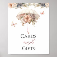 Pink Vintage Umbrella Shower Cards and Gifts