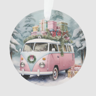 Pink Vintage Vanagon Ornament
