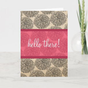 Pink Vintage Zinnia Greeting Card