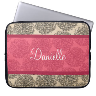 Pink Vintage Zinnia Laptop Sleeve