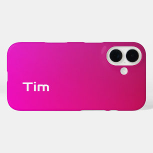 Pink-Violet Gradient – Personalized with Your Name iPhone 16 Case