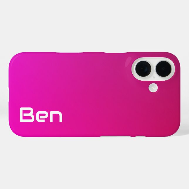 Pink-Violet Gradient – Personalized with Your Name Case-Mate iPhone Case (Back (Horizontal))