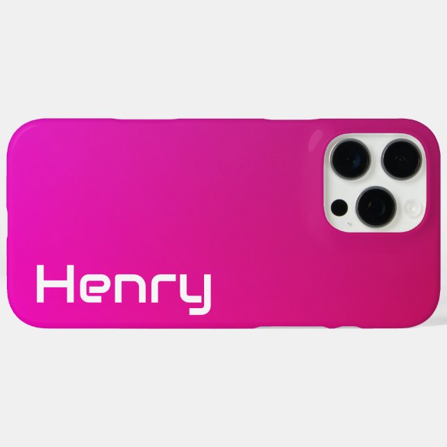 Pink-Violet Gradient – Personalized with Your Name Case-Mate iPhone Case (Back (Horizontal))