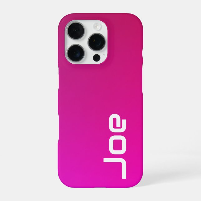 Pink-Violet Gradient – Personalized with Your Name iPhone Case (Back)