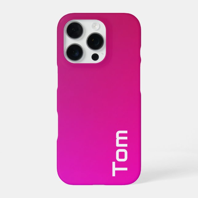 Pink-Violet Gradient – Personalized with Your Name iPhone Case (Back)