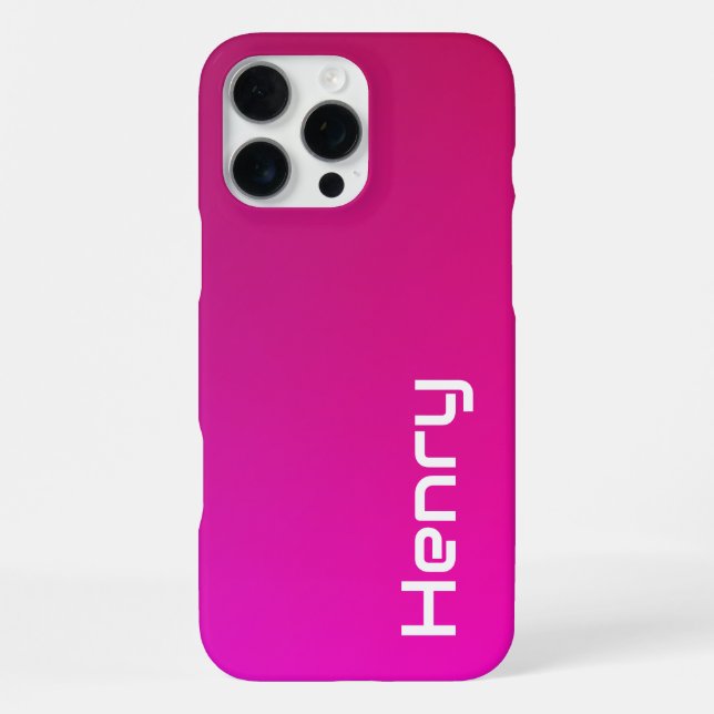Pink-Violet Gradient – Personalized with Your Name iPhone Case (Back)