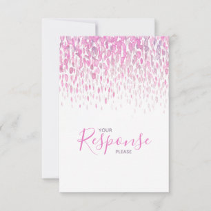 Pink violet gris abstrait art mariage réponse RSVP
