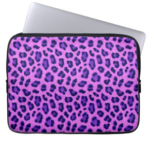 Pink Violet Leopard Animal Print Skin Pattern Laptop Sleeve