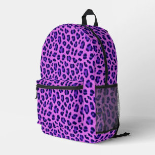 Pink Violet Leopard Animal Print Skin Pattern  Printed Backpack