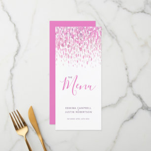 Pink violet moderne art menu mariage